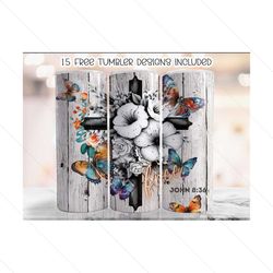 20oz christian skinny tumbler sublimation design, cross tumbler wrap png, bible verse tumbler, jesus tumbler wrap png, religious png