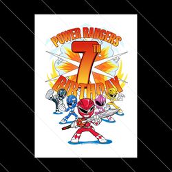 power rangers group shot 7th birthday svg, birthday svg, 7th birthday svg