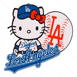 funny hello kitty la dodgers baseball svg