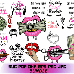 lips & make up & money bundle svg, trending svg, lips svg
