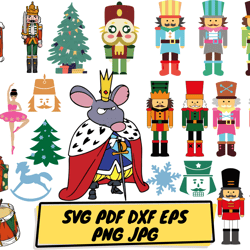 nutcracker svg bundle for cricut and silhouette, christmas svg files, foxsister, mouse king svg, christmas toys svg,svg