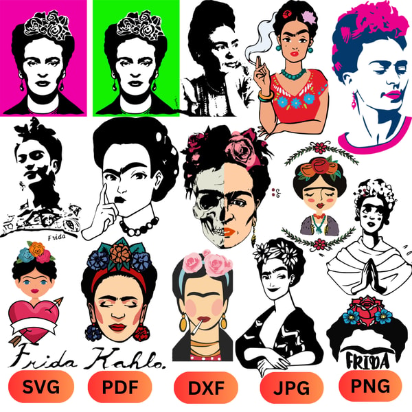 Frida Kahlo Svg Bundle, Frida Kahlo Svg Files, Frida Kahlo S | Inspire ...