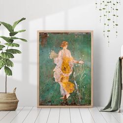 ancient roman goddess flora vintage portrait oil painting canvas print canvas framed farmhouse rustic retro aesthetic mo