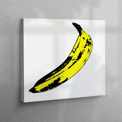 andy warhol banana pop art, personalized gifts, large wall art, contemporary printed, canvas wall art, banana graffiti w