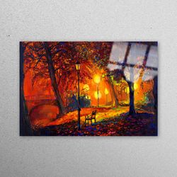 mural art, wall decor, glass printing, forest glass wall, autumn tempered glass, abstract wall decoration, landscape wal