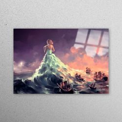mural art, wall decor, wall decoration, surrealism glass, cyril rolando tempered glass, modern glass art, sea glass wall