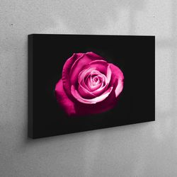 Wall Decor, Large Wall Art, Wall Art, Pink Rose Photography, Botanical Canvas, Rose Lover Gift Canvas Print, Pink Rose C