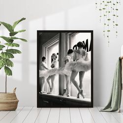 Ballerinas American Ballet Print Black and White Vintage Retro Photography Wall Art Canvas Framed Canvas Printed Wall Ar