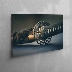 wall art canvas, wall decor, large wall art, ju jutsu canvas, japan katana wall decor, katana canvas print,