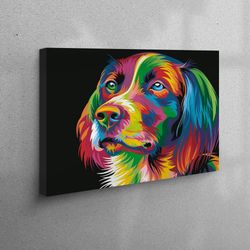 wall art canvas, wall decor, large canvas, dog illustration art canvas, animal canvas gift, colorful wall decor, abstrac