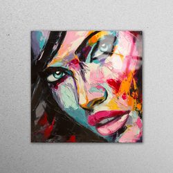 wall art, glass, wall decor, modern glass art, pink tempered glass, woman glass printing, face glass art, girl glass wal