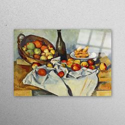 wall decoration, wall art, mural art, paul cezanne, reproduction tempered glass, famous glass decor, kitchen glass wall