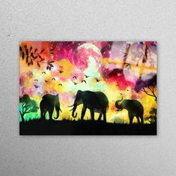wall decoration, wall decor, glass printing, animal glass decor, modern tempered glass, safari tempered glass, colorful