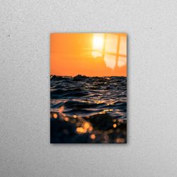 wall decoration, wall decor, wall art, sea landscape glass art, seascape glass wall art, nature landscape glass art, vie