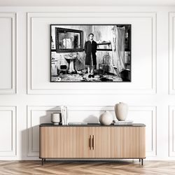 What We Do In The Shadows Movie Canvas Funny Restroom Wall Art Tv Show Toilet Canvas Black and White Photo Decor Canvas