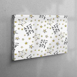 white and yellow canvas print, framed wall art, personalized gift box, children canvas, stained glass, nursery wall art,