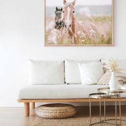 wild horses photography boho nature modern rustic farmhouse room decor canvas print canvas framed minimalist countryside