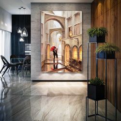 romantic wall art, elegant wall decor, love canvas art, roll up canvas, stretched canvas art, framed wall art painting