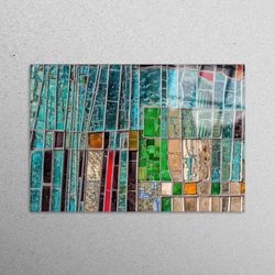 stained glass print, wall decoration, modern glass printing, wall art, glass art gift, abstract wall decoration, colorfu