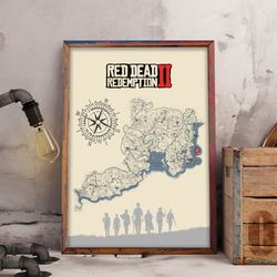 Red Dead Redemption 2 , Map Poster