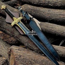 handmade medival barbarian sword conan sword with sheath, gift for him