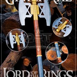 handmade gimli battle axe replica from lord of the rings gold edition