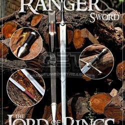 handmade viking strider stainless steel sword with scabbard & 1 knife-custom sword-lotr replica aragorn sword