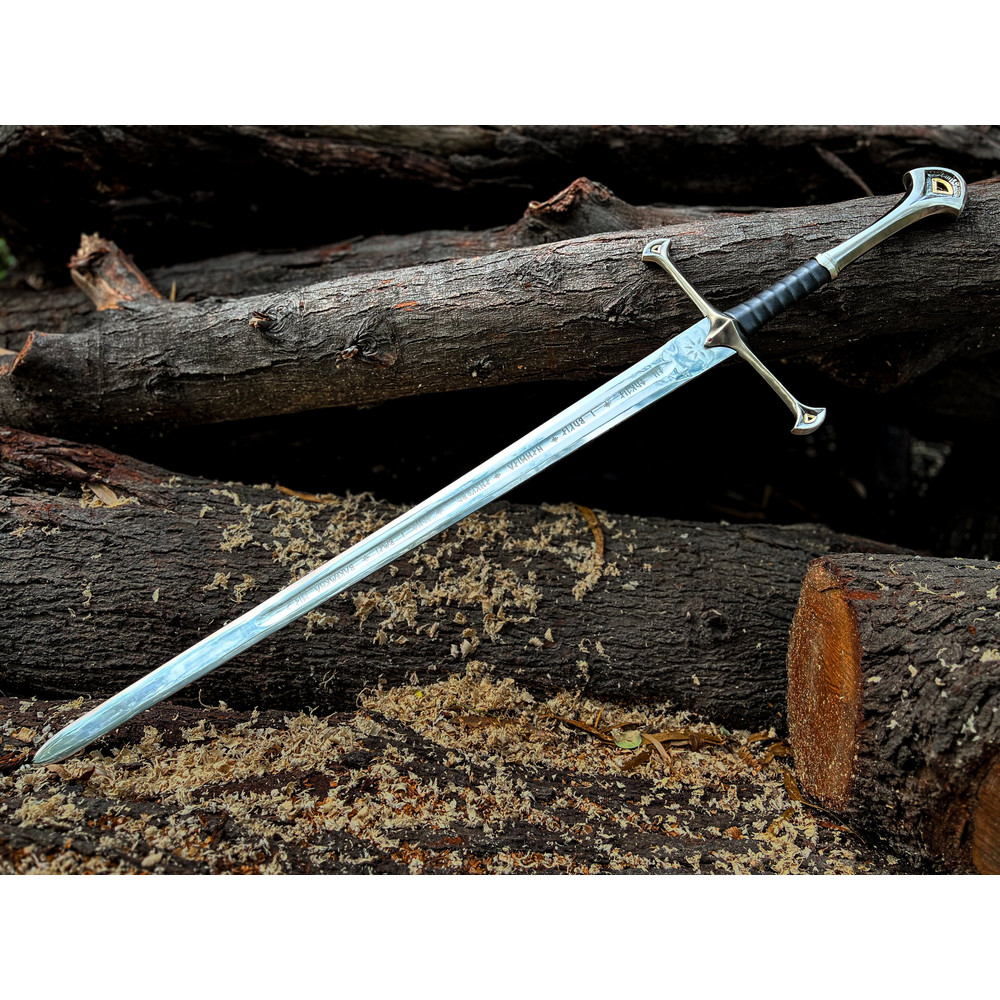 Anduril Sword Of Narsil The King Aragorn Replica Sword With Leather Sheath 2
