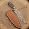 Copper Damascus Bowie Knife Stag Handle Brass Bolster Handmade Hunting Survival Knife Gift 2