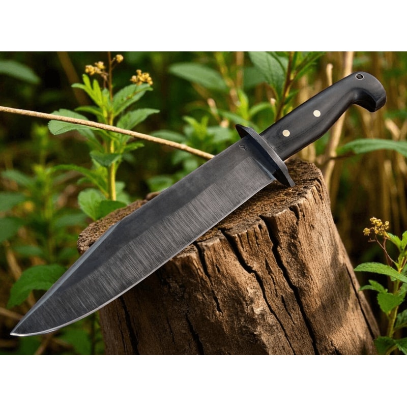 15 Inch Outdoor Hunting Knife With Engraved Black Leather Sheath Survival Camping Collectible Gif 3