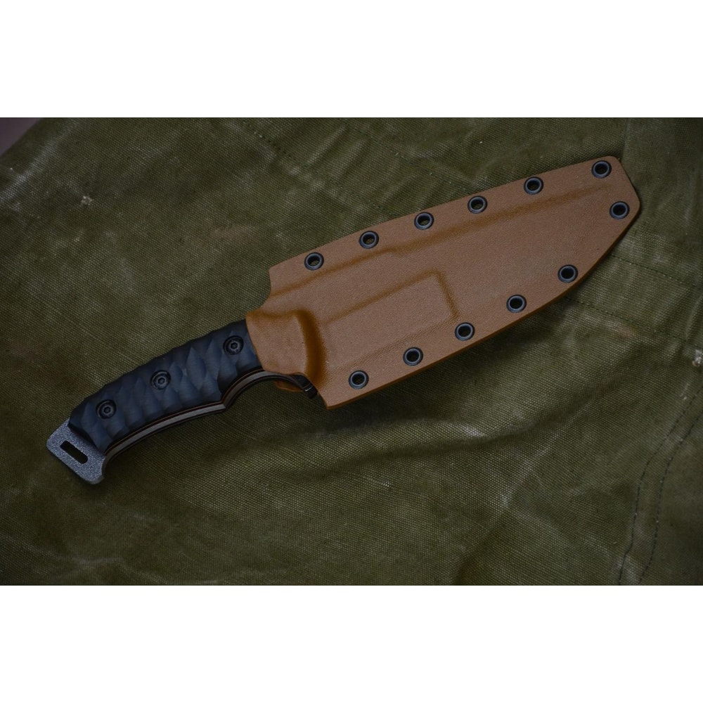 Tactical Knife Sleipner Steel Full Tang Stonewashed Blade Black Compact Handle 1