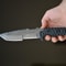 Tactical Knife Sleipner Steel Full Tang Stonewashed Blade Black Compact Handle 2
