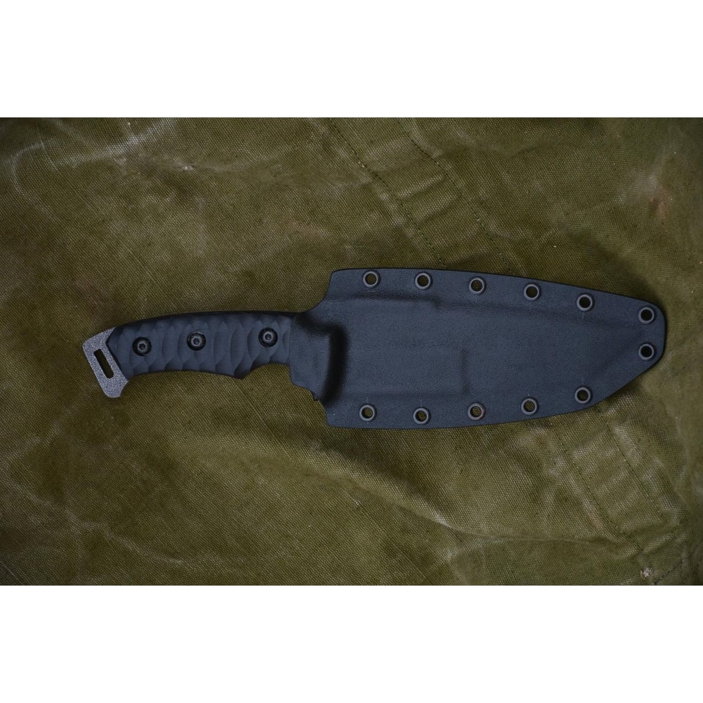Tactical Knife Sleipner Steel Full Tang Stonewashed Blade Black Compact Handle 3