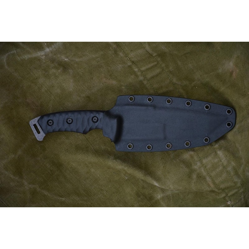 Tactical Knife Sleipner Steel Full Tang Stonewashed Blade Black Compact Handle 3