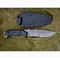 Tactical Knife Sleipner Steel Full Tang Stonewashed Blade Black Compact Handle 8