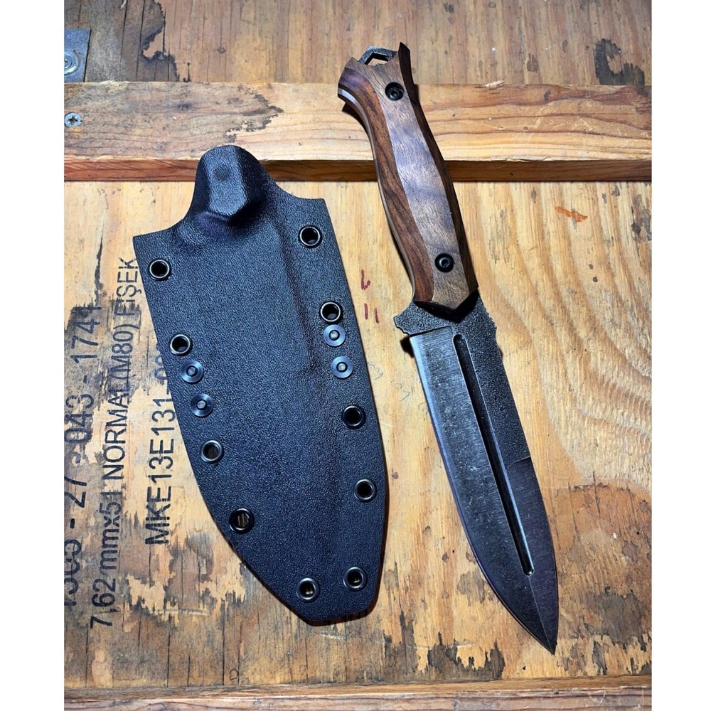 Tactical Sleipner Steel Knife Full Tang Hunting Survival Knife With Walnut Wood Handle 4