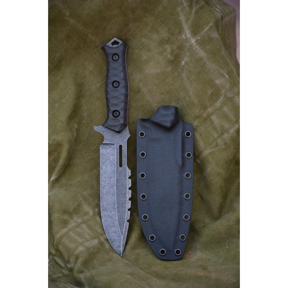 Sleipner Steel Outdoor EDC Knife Tactical Blade With Textured Black Scales 5