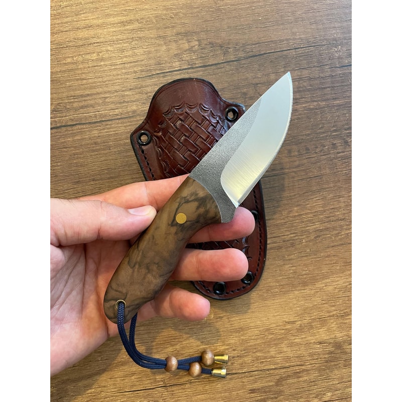 Full Tang Skinning Knife With Premium N690 Steel Walnut Wood Grip 7