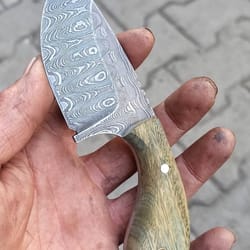 real damascus skinning knife 150 layers full tang edc hunting knife with green rosewood handle