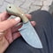 Real Damascus Skinning Knife 150 Layers Full Tang EDC Hunting Knife With Green Rosewood Handle 5