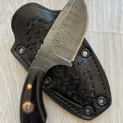 real damascus skinning knife 150 layers full tang hunting edc knife with cow horn handle