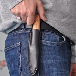 real damascus puukko knife blacksmith made bushcraft blade with alder wood & ebony handle