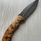 Real Damascus Outdoor Knife 150 Layers Blacksmith Made Bushcraft Knife Chestnut Wood Handle 0