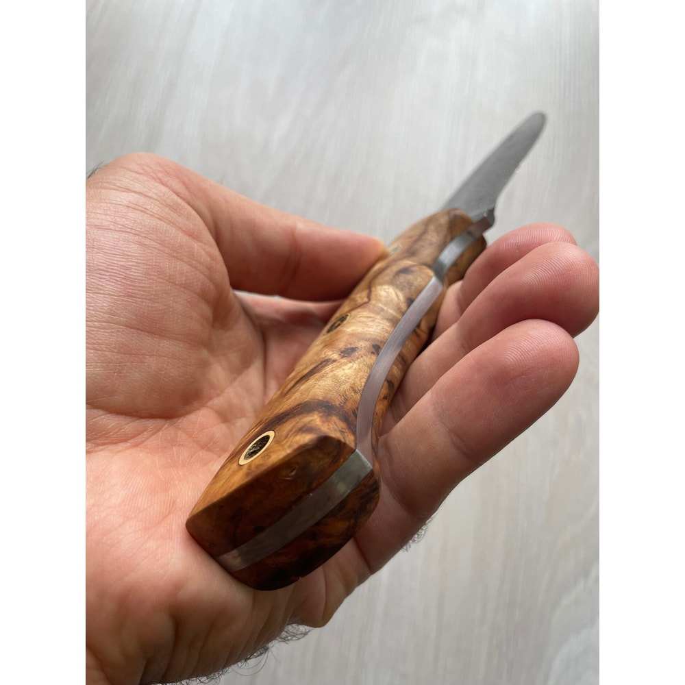 Real Damascus Outdoor Knife 150 Layers Blacksmith Made Bushcraft Knife Chestnut Wood Handle 2