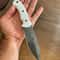 Real Damascus Hunting Knife 150 Layers Full Tang Outdoor Camping Knife White Corian Handle 5