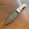 Real Damascus Hunting Knife 150 Layers Full Tang Outdoor Camping Knife White Corian Handle 7