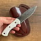 Real Damascus Hunting Knife 150 Layers Full Tang Outdoor Camping Knife White Corian Handle 8