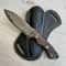 Real Damascus Hunting Knife Full Tang EDC Camping Knife With Walnut Wood Handle 9