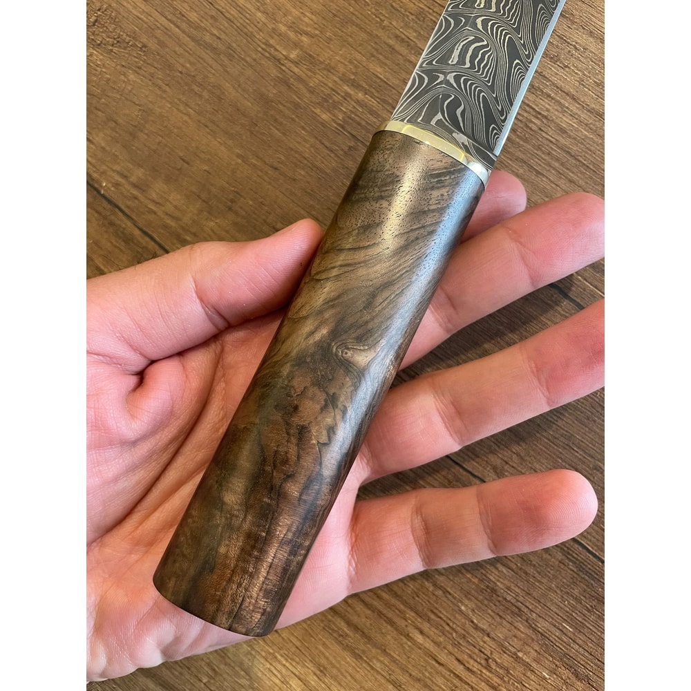 Real Damascus Hunting Knife 150 Layers Heavy Duty Outdoor Knife Walnut Wood Handle 2