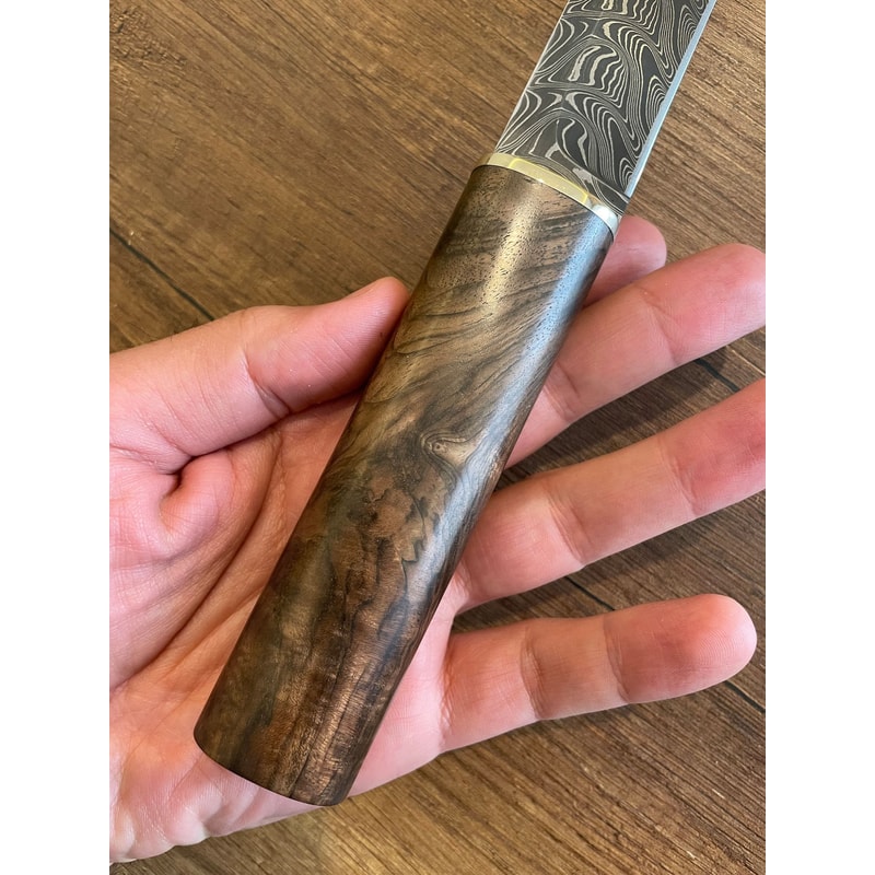 Real Damascus Hunting Knife 150 Layers Heavy Duty Outdoor Knife Walnut Wood Handle 2